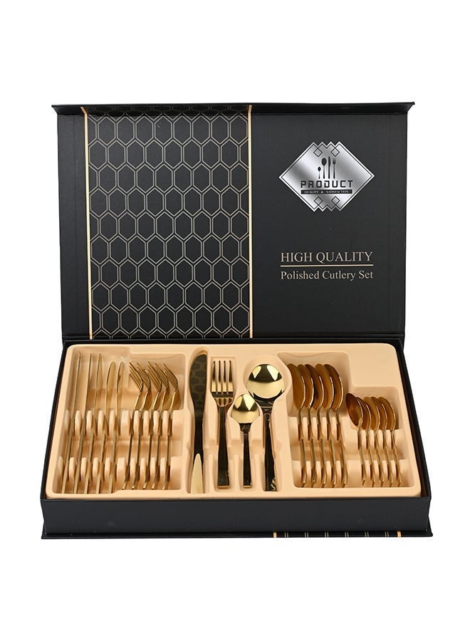 Ollieroo 24 Pieces Durable and Stylish Cutlery Set  for Comfort and Stylish Table Settings Gold - Image 3
